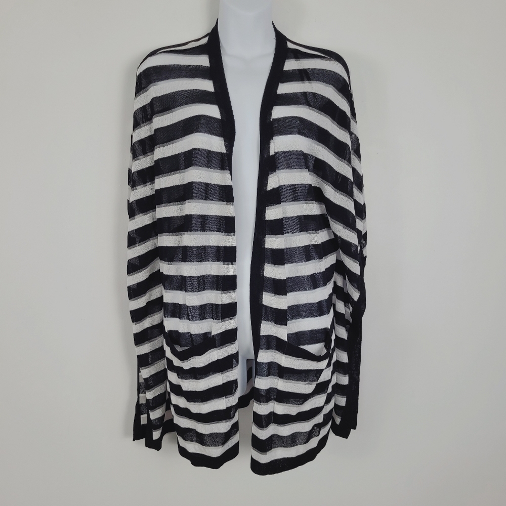 Peck &‎ Peck Black + White Viscose Blend Semi Sheer Kaftan Size S NEW
